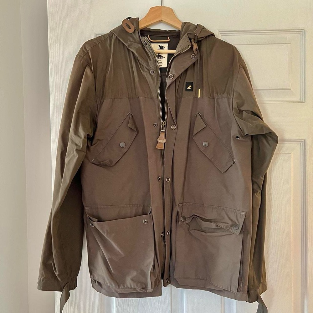 Brown Military Field Jacket with Hood
